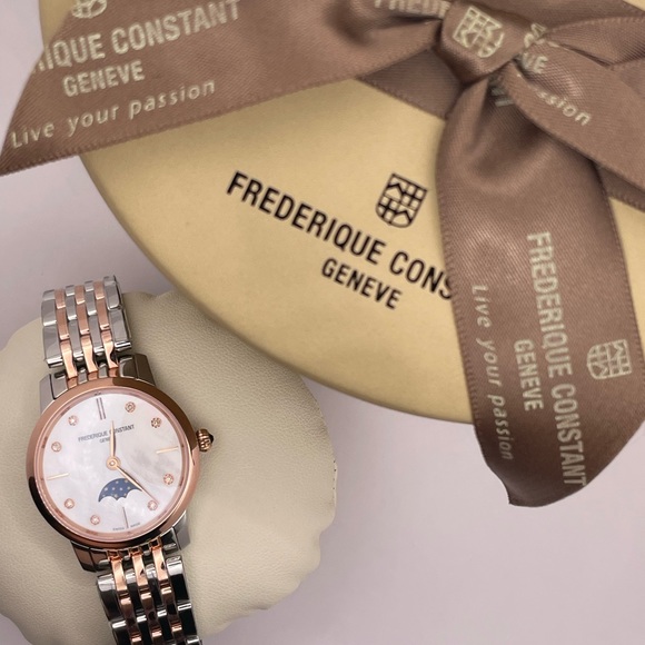 Frédérique Constant Slimline Moonphase White Mother of Pearl Women’s Watch - Picture 4 of 7